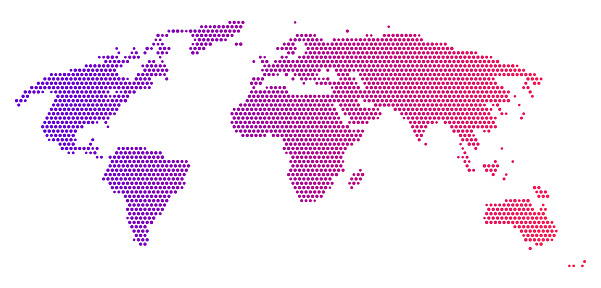 Global world map dots background gradient international view.