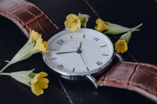 istock Luxury watches on a black background 1253711414