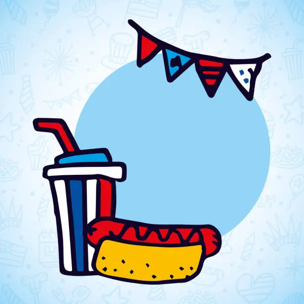 Vector illustration of 4th of july design vector