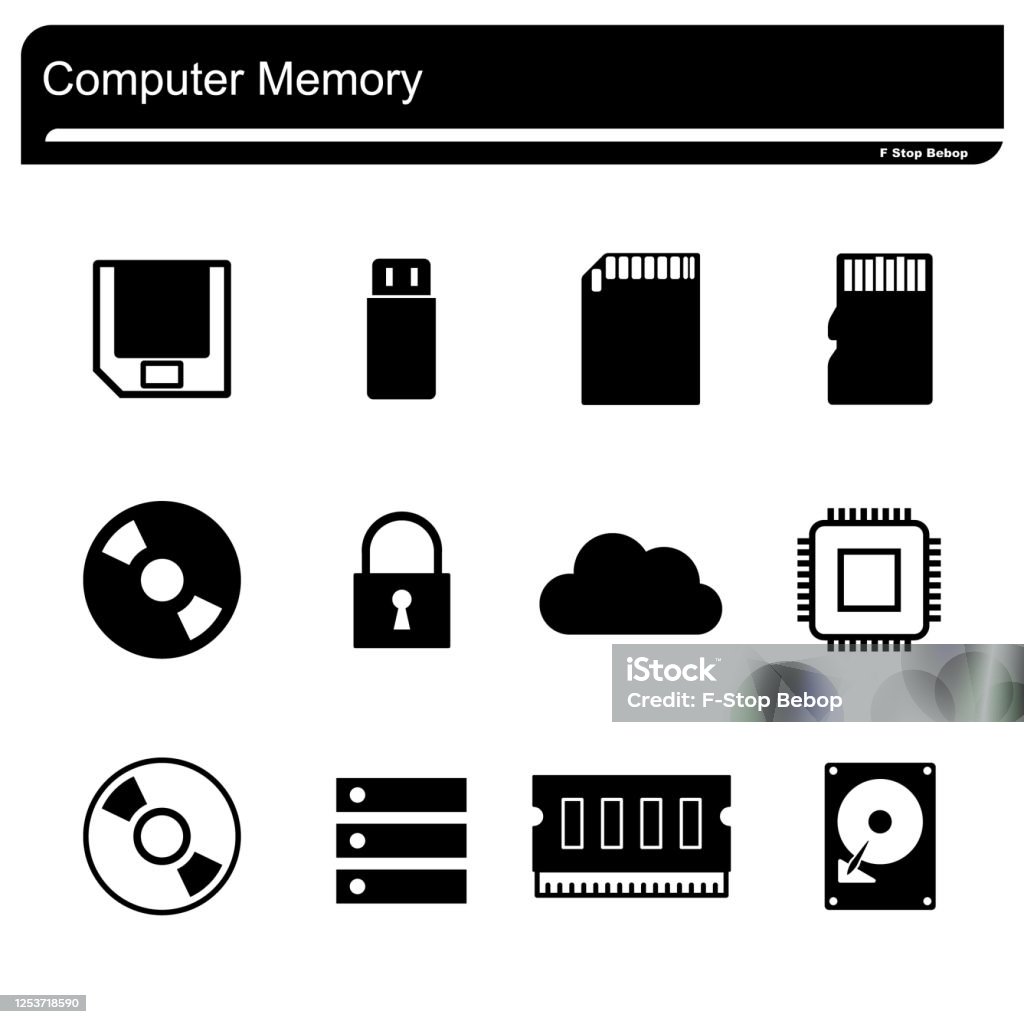 Computer Memory Stock Illustration - Download Image Now - Black Color ...