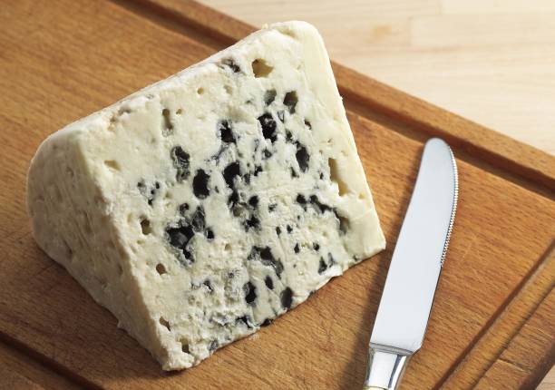 French Cheese called Roquefort, Cheese made from Ewe's Milk French Cheese called Roquefort, Cheese made from Ewe's Milk roquefort cheese stock pictures, royalty-free photos & images