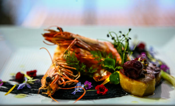 istock Exotic food. Shrimp creative elaboration 1253721765