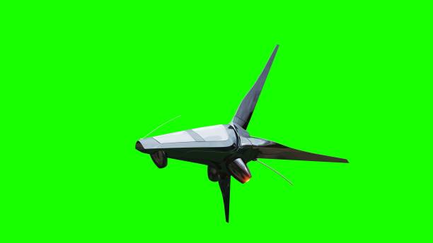 istock Sci fi fufturistic ship. Concept of future. Green screen. 3d rendering. 1253722515
