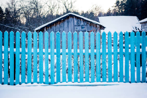 istock Creative background texture, old blue wood fence background 1253725393