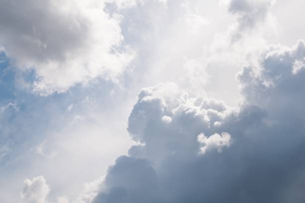 istock Sky landscape in gray and white shades. After rain 1253728888