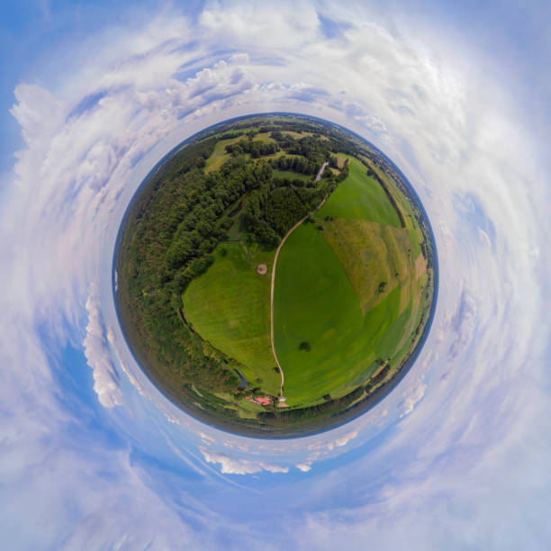 istock rural landscape with a small meandering river (360-degree panorama) 1253730555