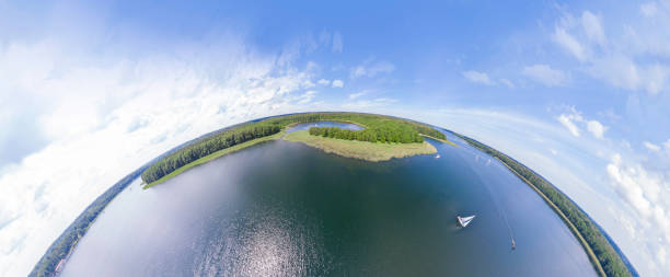 istock landscape with lakes and islands (360-degree panorama) 1253730663