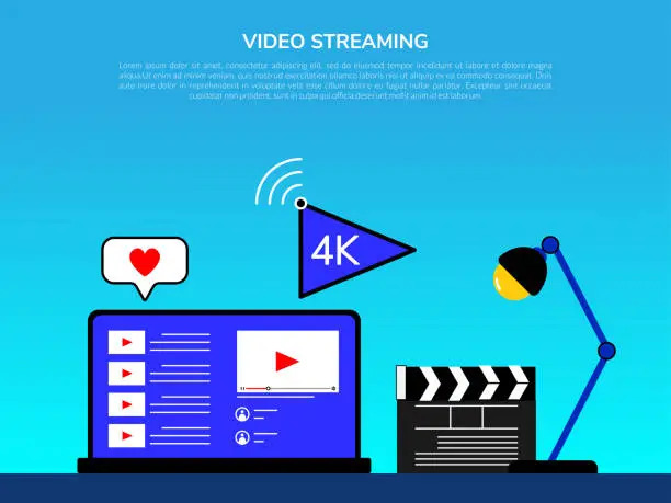 Vector illustration of online video streaming