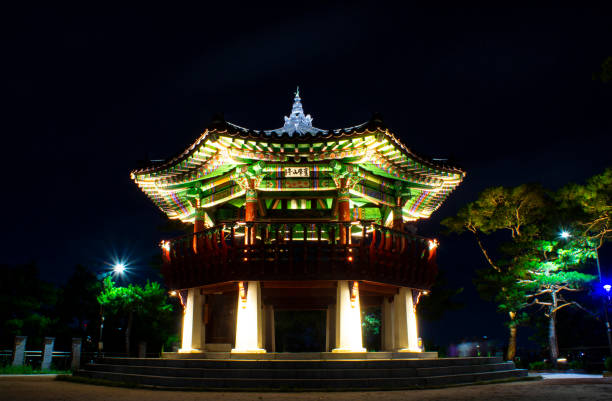 istock The night view of Eungbongsan Octagonal Pavilion 1253738348