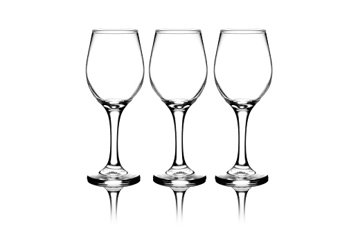 Three Wine Glasses On White Background