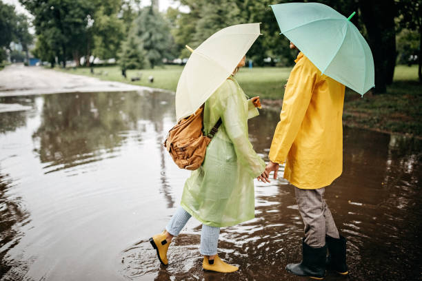 Funny and rainy day in nature
