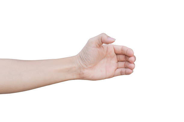 istock Man hand isolated on white background with clipping path. 1253752105