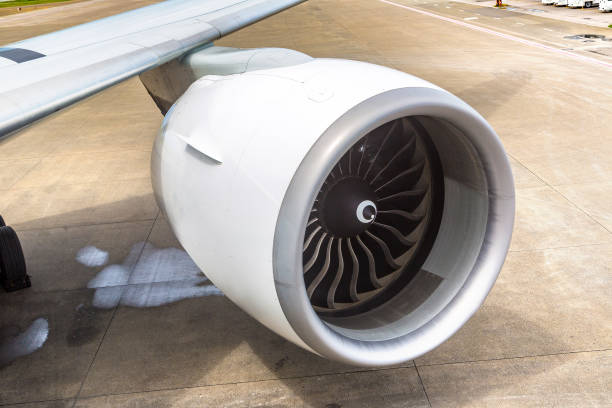 Airplane and engine at Airport in Maldives