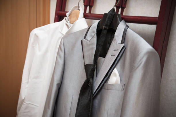 istock Groom's tuxedo and shirt. 1253759283