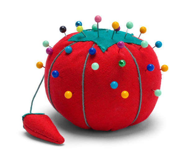 Sewing Pin Cushion Tomato Stock Photo - Download Image Now - Pin Cushion,  Straight Pin, Tomato - iStock