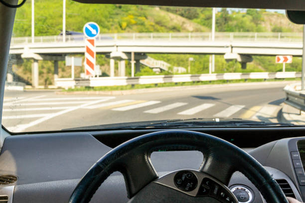 istock entry to a multi-level road junction located outside the city, selective focus 1253765133
