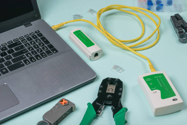 istock Check whether the ethernet cable is connected correctly to the laptop. 1253776108
