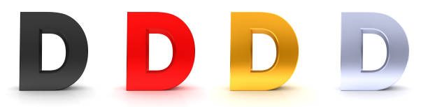 istock D letter 3d sign black red gold silver colored alphabet text capital letter 1253783047