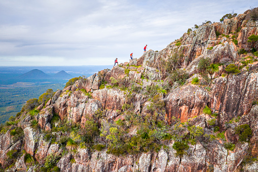 The highest of the Glasshouse Mountains, reaching Mt Beerwah summit is quite a challenging hike. It has extensive views of the Sunshine Coast Hinterland and Glasshouse Mountains.