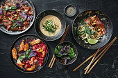 Traditional Asian Dishes for Family Dinner.