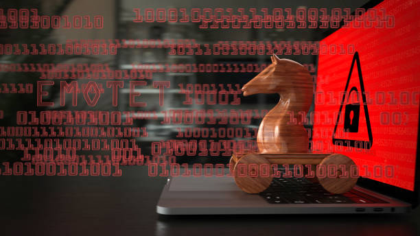 istock Wooden Emotet Trojan Horse Notebook Data 1253799911