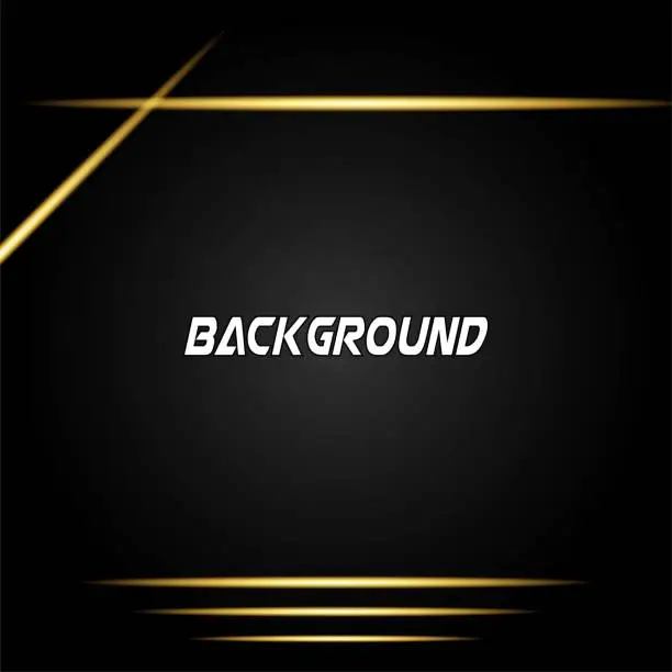 Vector illustration of Black metallic background with gold shiny.