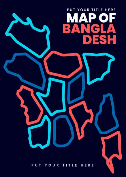 Vector illustration of Bangladesh map on page design