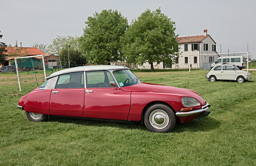 Vintage Citroen DS FD (1973) in classic car meeting 15th Auto moto raduno, on April 25, 2015 in Piangipane, RA, Italy