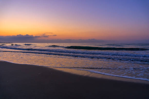 istock Sunrise on a beach in Benicassim, Costa azahar 1253807149