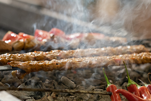 Traditional Turkish Adana Kebap ready to cook