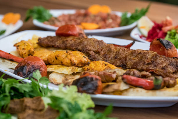 istock Adana Kebab and Chicken Sish Kebap 1253809215