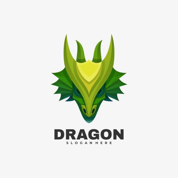 ilustrações de stock, clip art, desenhos animados e ícones de vector illustration dragon gradient colorful style. - animal head illustrations