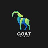 istock Vector Illustration Goat Gradient Colorful Style. 1253809803