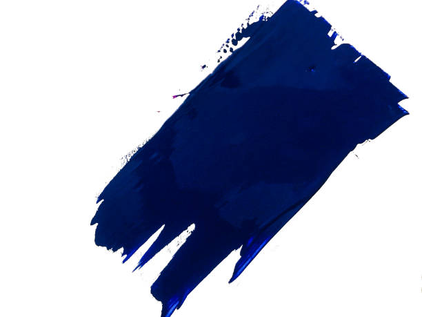 pennellata blu scuro - paint stroke wall textured foto e immagini stock