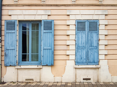 French shuttered windows in Lyon.
