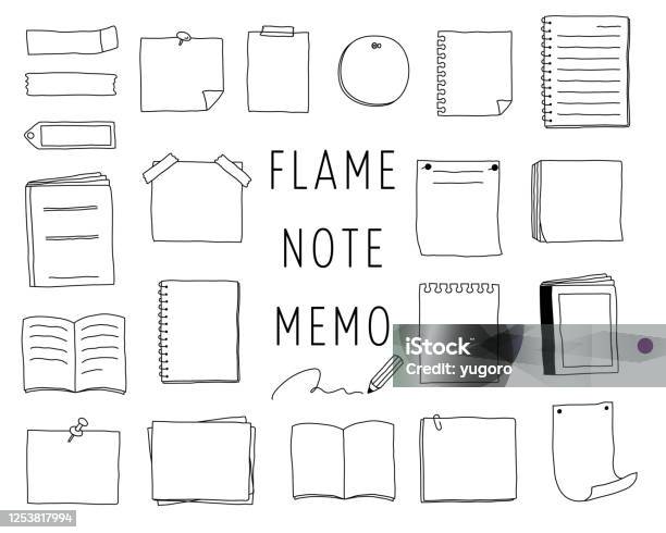 Zestaw Ręcznie Rysowanych Ilustracji Ramek Notesu - Stockowe grafiki wektorowe i więcej obrazów Notes - Notes, Rysować, Rama