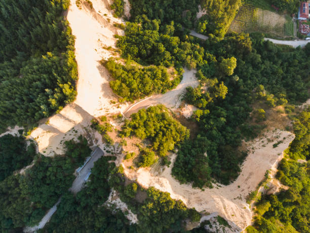 istock Aerial view of Melnik sand pyramids, Bulgaria 1253823549