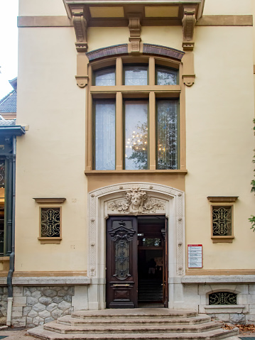 The Lumiere Brothers house on the 'Rue du Premier Film' in Lyon, France.  This is the home of Auguste and Louis Lumiere who invented the moving picture and filmed the first film only 50 yards away at a factory they owned.