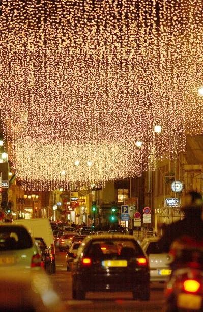 istock Christmas Illuminations at Saint Honore Street in Paris 1253826880