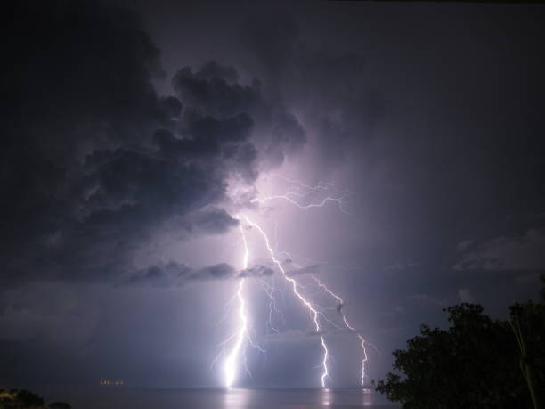 istock Thunderstorm in Tuscany sea 1253831730