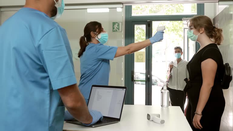 Real time video of pandemic control measures in Hospital entrance