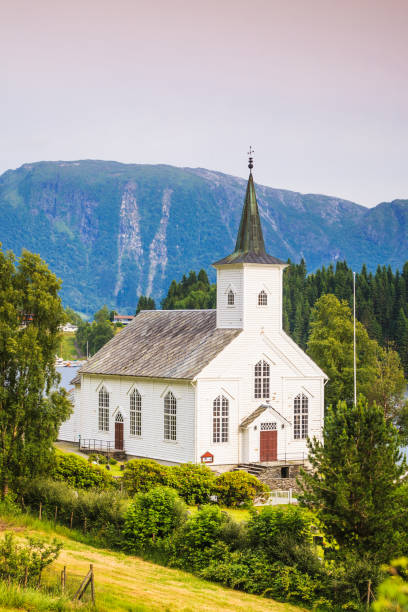 istock Bruvik Lutheran Church, island Osteroy Norway 1253834846