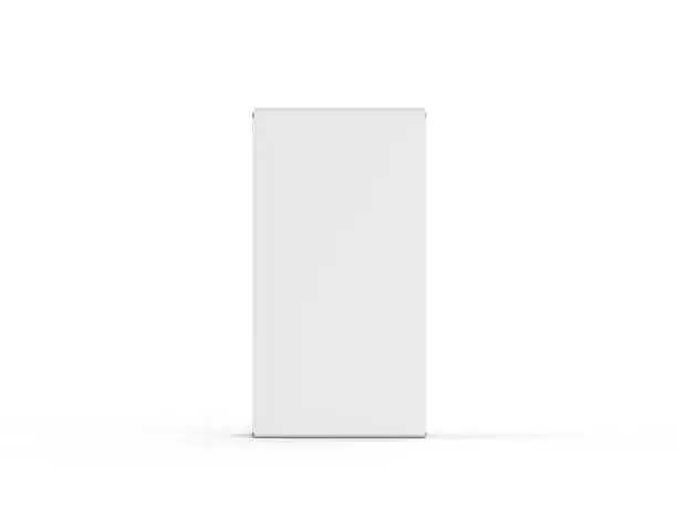 Photo of Blank white paper box mockup template on isolated white background, 3d illustration