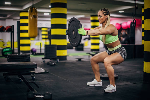 istock One woman training in the gym 1253845249