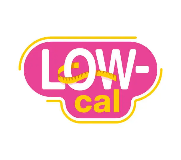 Vector illustration of Low cal sticker for zero calories food products