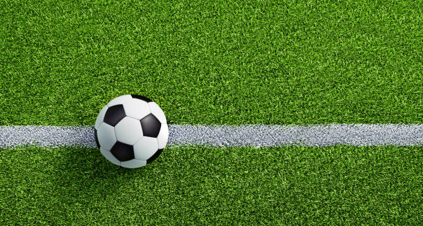 istock Black and white soccer ball 1253847383
