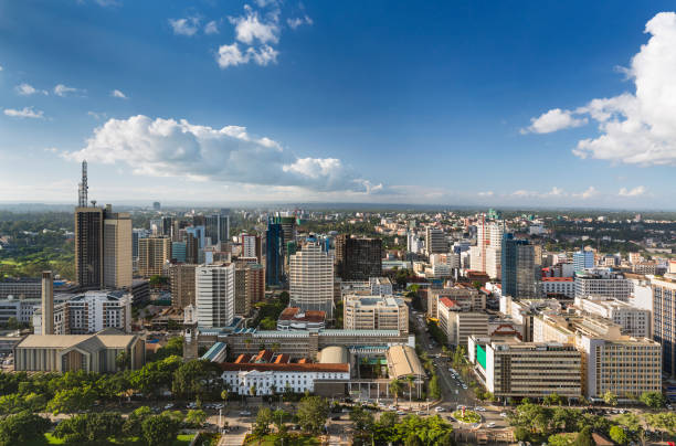 Nairobi City Hall And Business District, Kenya stock photo
