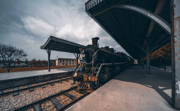 istock Chinese vintage railway station platform 1253848565