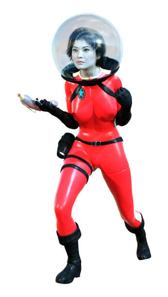 istock 3D illustration astronaut woman on white 1253848845