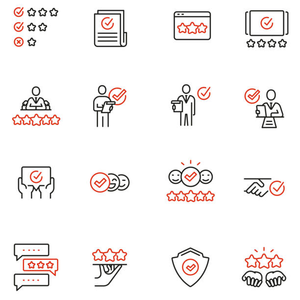 Vector Set of Linear Icons Related to Approvement, Auditing, Expertise and Customer Review. Mono Line Pictograms and Infographics Design Elements Vector Set of Linear Icons Related to Approvement, Auditing, Expertise and Customer Review. Mono Line Pictograms and Infographics Design Elements assertiveness stock illustrations